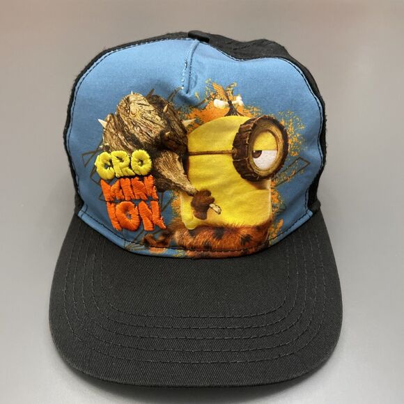 Despicable Me Kids Baseball Cap Cro Minion Caveman Hat Black And Blue One Size - Picture 1 of 6